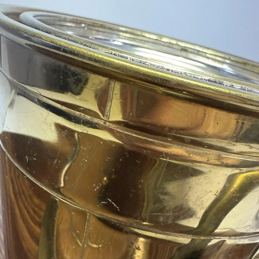 Everlast Vintage Ice Bucket Solid Brass Teak MCM Barware Pyrex USA